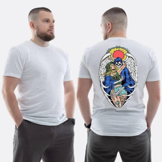 Футболка PrintBro ЗСУ з принтом Sunset Goons дівчина і скелет ангел