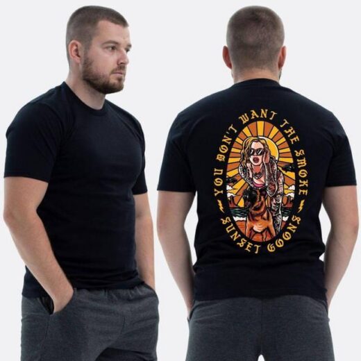 Футболка PrintBro ЗСУ з принтом Sunset Goons Дівчина та собака