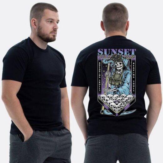 Футболка PrintBro ЗСУ з принтом Sunset Goons смерть грає на більярді