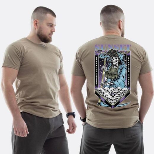 Футболка PrintBro ЗСУ з принтом Sunset Goons смерть грає на більярді