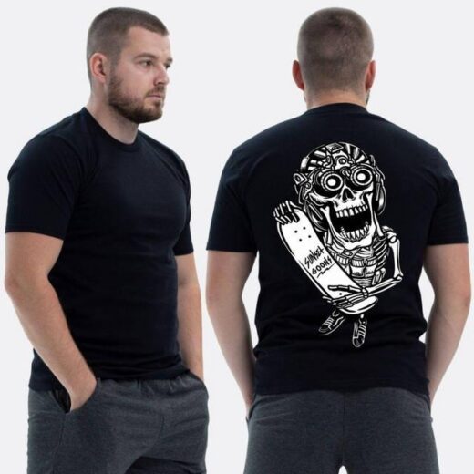 Футболка PrintBro ЗСУ з принтом Sunset Goons скелет зі скейтом
