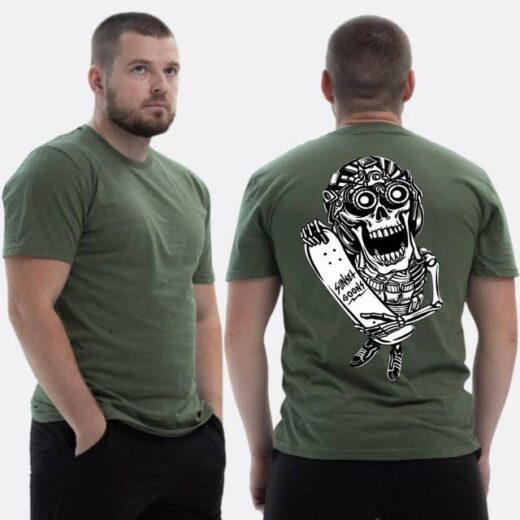 Футболка PrintBro ЗСУ з принтом Sunset Goons скелет зі скейтом