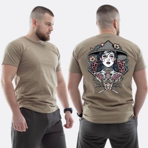 Футболка PrintBro ЗСУ з принтом Sunset Goons Дівчина самурай