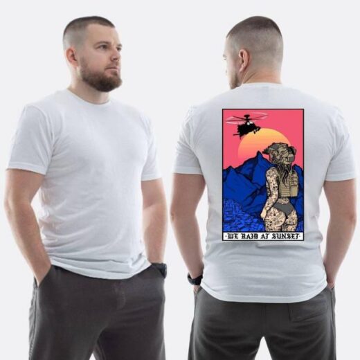 Футболка PrintBro ЗСУ з принтом Sunset Goons Дівчина рейд на заході сонця