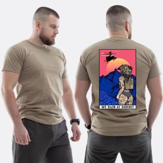 Футболка PrintBro ЗСУ з принтом Sunset Goons Дівчина рейд на заході сонця