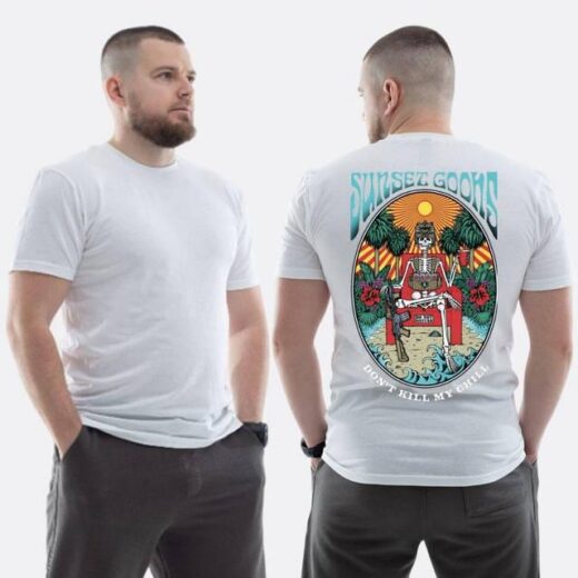 Футболка PrintBro ЗСУ з принтом Sunset Goons скелет на дроні