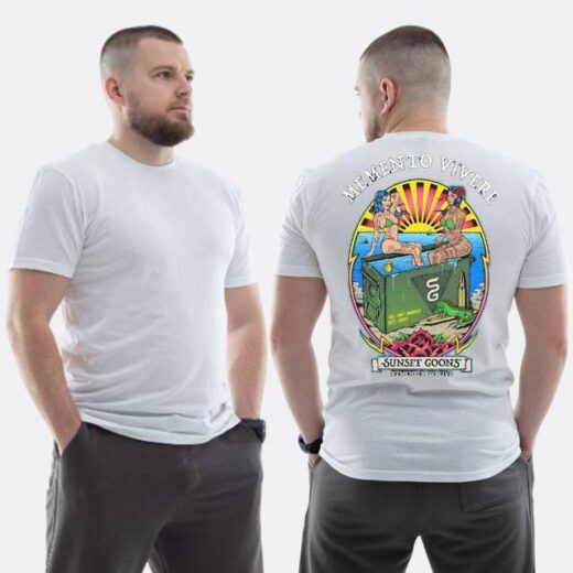 Футболка PrintBro ЗСУ з принтом Sunset Goons Дівчата ящик снарядів пляж сонце