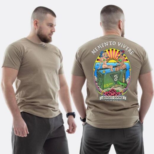 Футболка PrintBro ЗСУ з принтом Sunset Goons Дівчата ящик снарядів пляж сонце