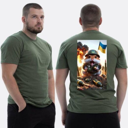 Футболка PrintBro ЗСУ з принтом Бойовий хом'як