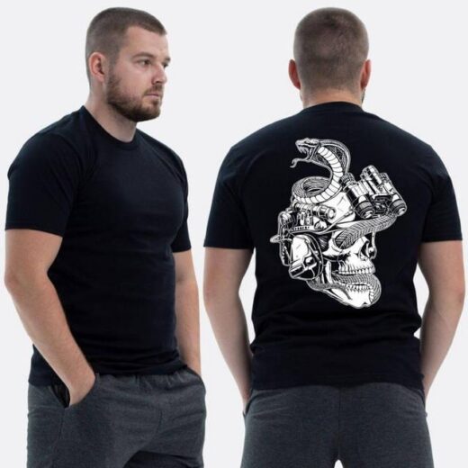 Футболка PrintBro ЗСУ з принтом Череп та кобра