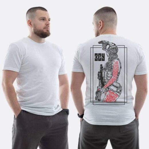 Футболка PrintBro ЗСУ з принтом Sunset Goons Дівчина військова ЗСУ