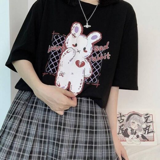 Повсякденна Футболка PrintBro з принтом Heart sad rabbit