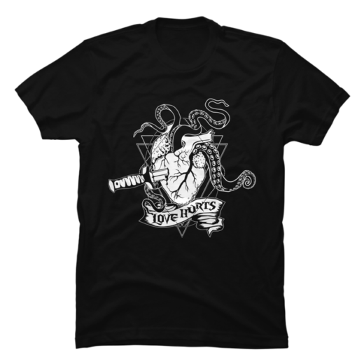 Повсякденна Футболка PrintBro з принтом Love hurts the monster heart