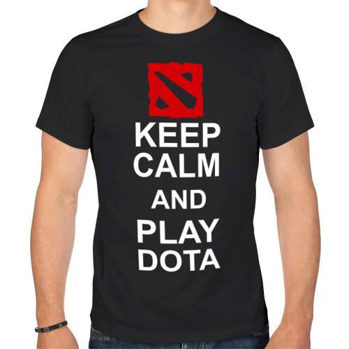 Повсякденна Футболка PrintBro з принтом Keep calm and play dota
