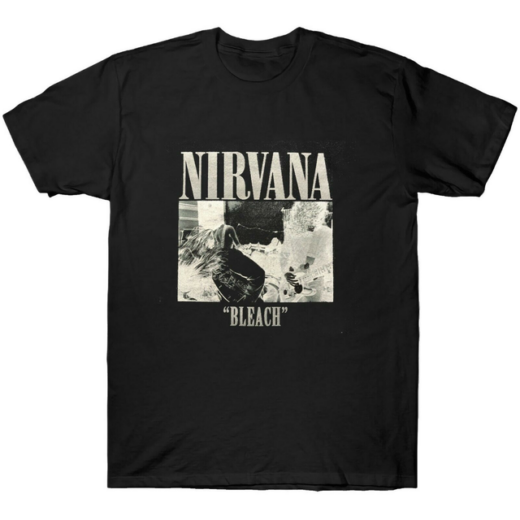 Футболка PrintBro з принтом рок NIRVANA white bleach