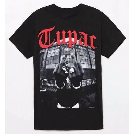 Футболка PrintBro повсякденна Tupac ''middle Fingers Up'' Vintage Look Tee