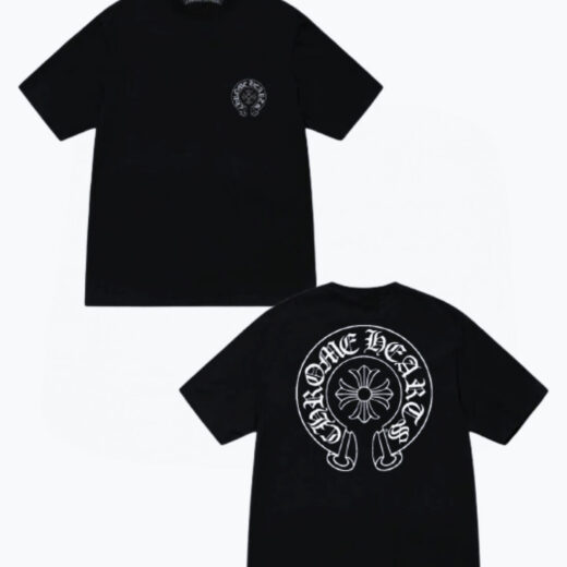 Чорна Футболка PrintBro Chrome Hearts Logo унісекс Хром Хартс