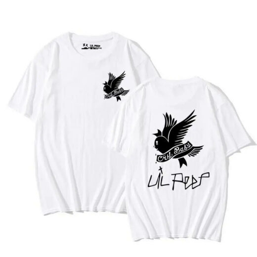 Біла Футболка PrintBro Lil Peep Cry Baby Two-sides Logo унісекс Футболка PrintBro Ліл Піп