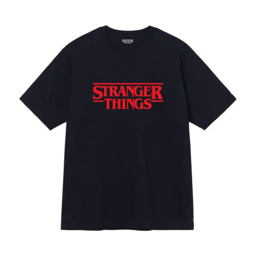 Чорна Футболка PrintBro Stranger Things Logo чорні футболки Дуже дивні справи унісекс