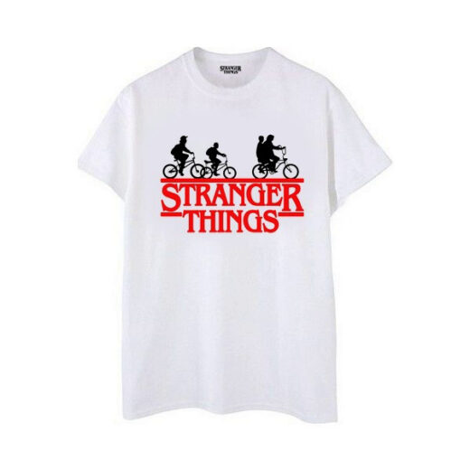 Біла Футболка PrintBro Stranger Things футболки Дуже дивні Справи унісекс чоловіча жіноча