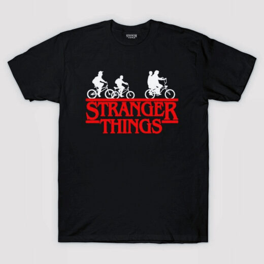 Чорна Футболка PrintBro Stranger Things футболки Дуже Дивні Справи унісекс