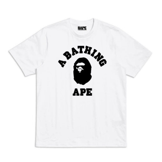 Біла Футболка PrintBro BAPE Logo чорні футболки Бейп Бейп унісекс