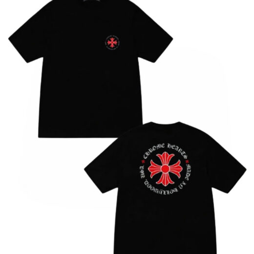 Чорна Футболка PrintBro Chrome Hearts Logo унісекс Хром Хартс