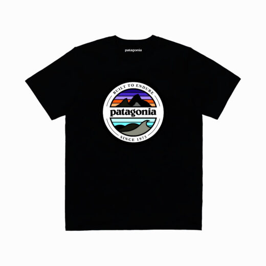 Чорна Футболка PrintBro Patagonia Logo унісекс Патагонія