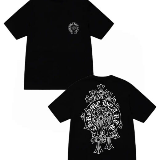 Чорна Футболка PrintBro Chrome Hearts Logo унісекс Хром Хартс Хром Харт