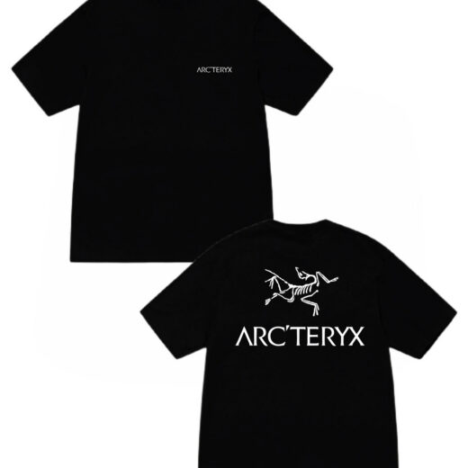 Чорна Футболка PrintBro Arcteryx Two Sides Logo унісекс Arc'teryx Арктерикс