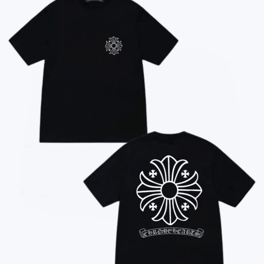 Чорна Футболка PrintBro Chrome Hearts Logo унісекс Хром Хартс