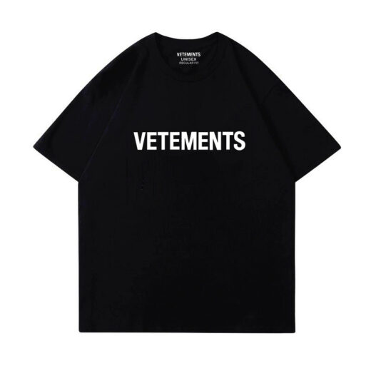 Чорна Футболка PrintBro Vetements Logo унісекс Ветементс Ветмо