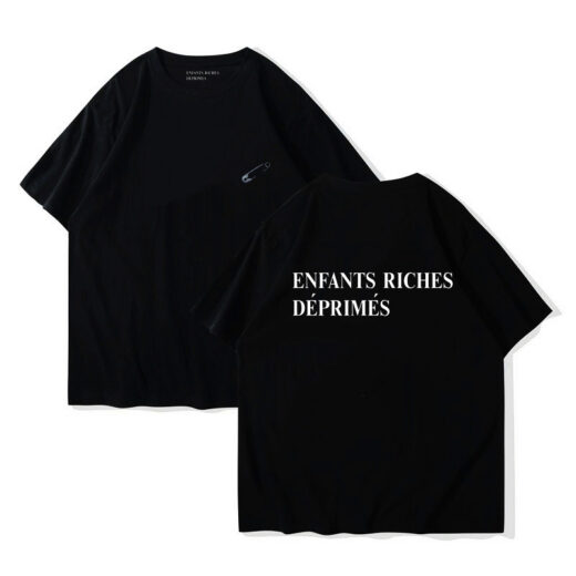 Чорна Футболка PrintBro Enfants Riches Deprimes Two Dides Logo унісекс ERD