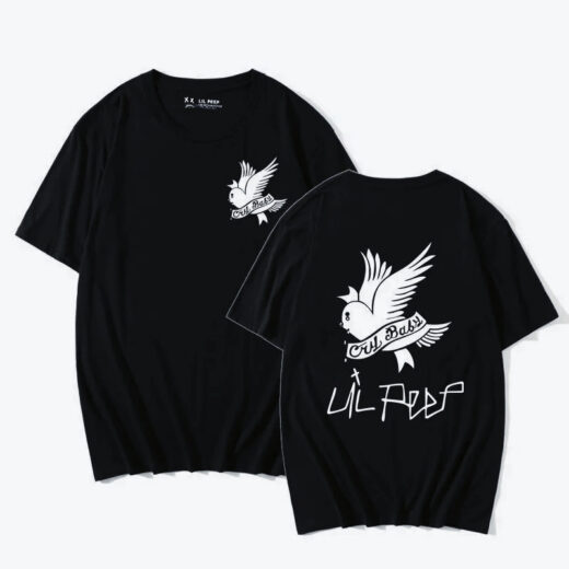 Чорна Футболка PrintBro Lil Peep Cry Baby Two-sides Logo футболки Ліл Піп унісекс