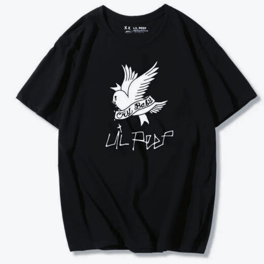 Чорна Футболка PrintBro Lil Peep Cry Baby Logo футболки Ліл Піп унісекс бірка