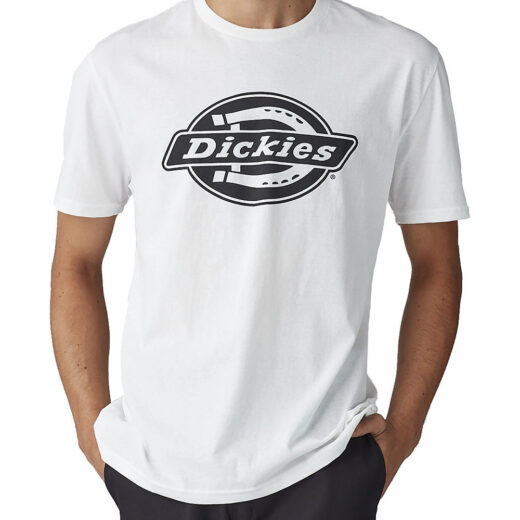 Футболка PrintBro Dickies Black Logo біла з логотипом унісекс футболки Дікіс