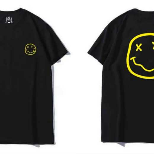 Чорна Футболка PrintBro Nirvana Two-sides Logo футболки Нірвана Курт Кобейн унісекс