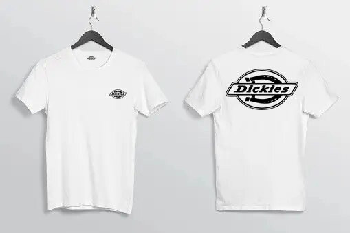 Біла Футболка PrintBro Dickies Two Sides Logo футболки Дікіс унісекс чоловіча жіноча