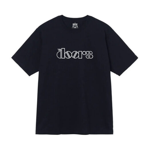 Чорна Футболка PrintBro The Doors Logo чорні футболки Дорс Дорз унісекс