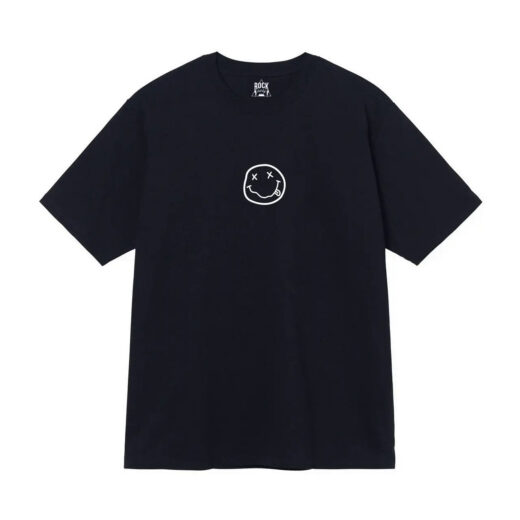 Чорна Футболка PrintBro Nirvana Smile Logo чорні футболки Нірвана Курт Кобейн унісекс