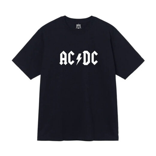 Чорна Футболка PrintBro AC / DC Logo чорні футболки Ейсі Дісі унісекс