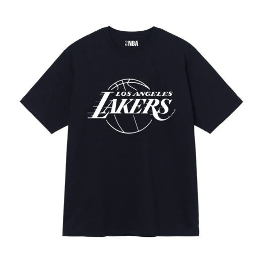 Чорна Футболка PrintBro Lakers LA Logo чорні футболки Лейкерс унісекс