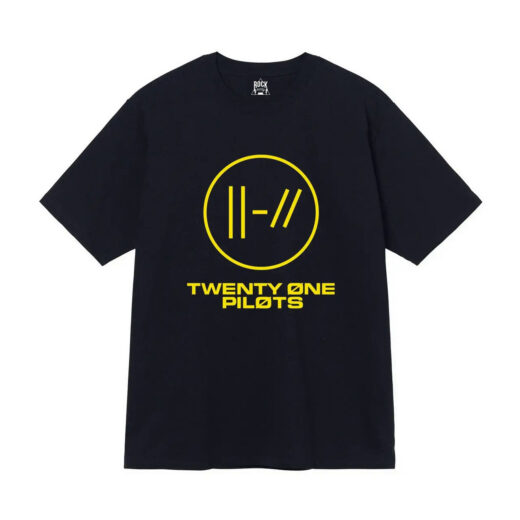 Чорна Футболка PrintBro Twenty One Pilots Logo чорні футболки Твенті Ван Пілотс унісекс