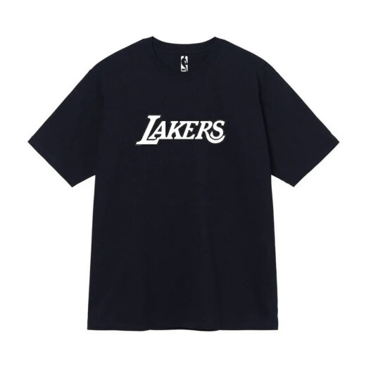 Чорна Футболка PrintBro Lakers Logo чорні футболки баскетбол NBA Лейкерс унісекс