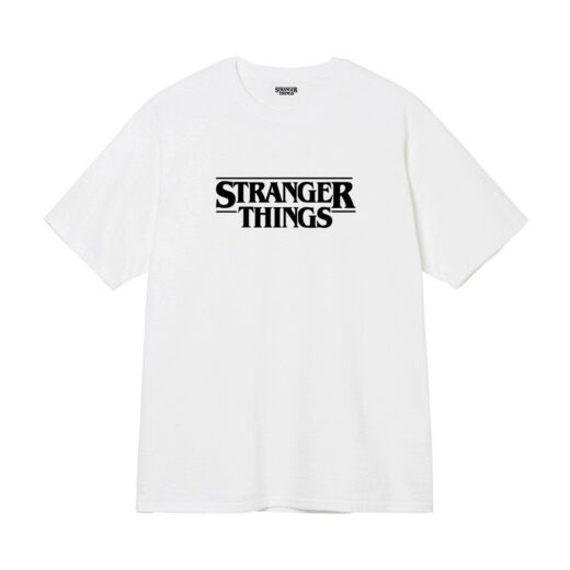 Біла Футболка PrintBro Stranger Things Black Logo футболки Дуже Дивні Справи унісекс