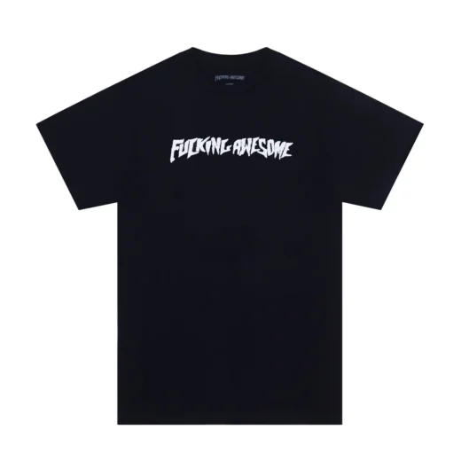 Чорна Футболка PrintBro Fucking Awesome White Logo унісекс чоловіча жіноча