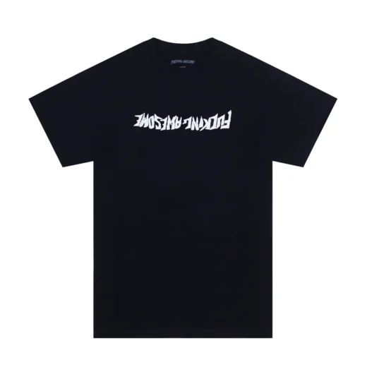 Чорна Футболка PrintBro Fucking Awesome Upside Down Logo унісекс чоловіча жіноча