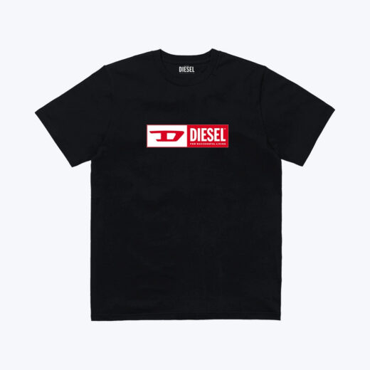 Чорна Футболка PrintBro Diesel Red Logo футболки Дизель унісекс
