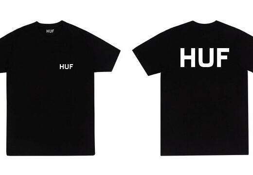 Чорна Футболка PrintBro Huf Two Sides Logo унісекс Хаф Хуф