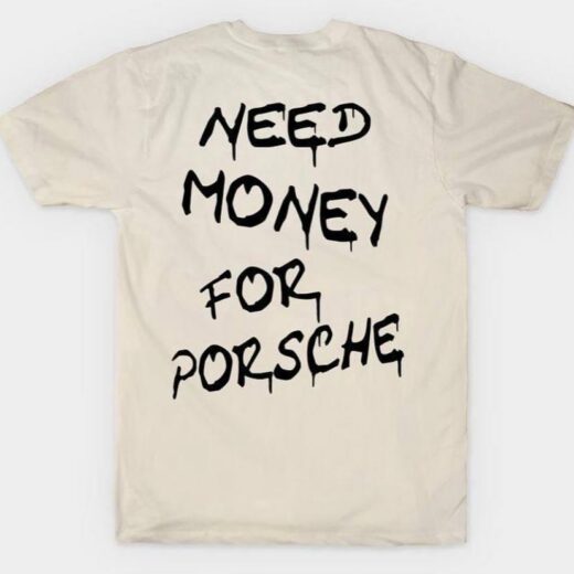 Чоловіча оверсайз Футболка PrintBro з принтом Need Money For Porsche Бежевий